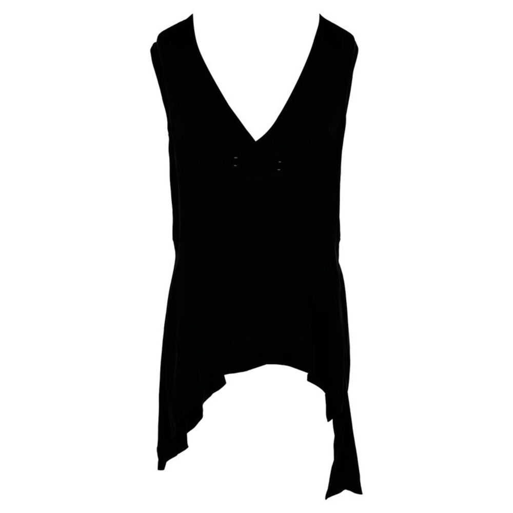 Marni V-Neck Asymmetric Tank Top in Black Viscose